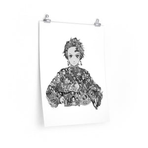 TANJIRO BLACK & WHITE POSTER TANJIRO BLACK & WHITE POSTER