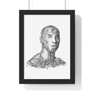 KOBE BRYANT BLACK & WHITE FRAMED POSTER KOBE BRYANT BLACK & WHITE FRAMED POSTER