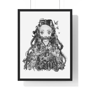 NEZUKO BLACK & WHITE FRAMED POSTER NEZUKO BLACK & WHITE FRAMED POSTER