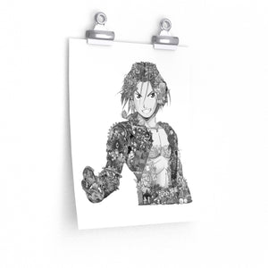 EDWARD ELRIC BLACK & WHITE POSTER EDWARD ELRIC BLACK & WHITE POSTER