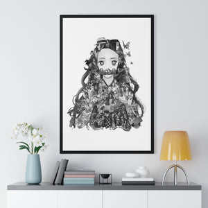 NEZUKO BLACK & WHITE FRAMED POSTER NEZUKO BLACK & WHITE FRAMED POSTER
