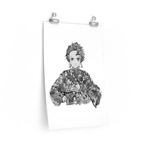 TANJIRO BLACK & WHITE POSTER TANJIRO BLACK & WHITE POSTER