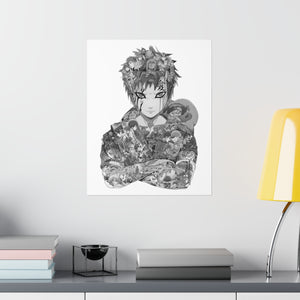 GAARA BLACK & WHITE POSTER GAARA BLACK & WHITE POSTER