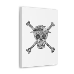 MUGIWARA JOLLY ROGER BLACK & WHITE CANVAS (WHITE BG) MUGIWARA JOLLY ROGER BLACK & WHITE CANVAS (WHITE BG)