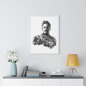 IRON MAN BLACK & WHITE FRAMED POSTER IRON MAN BLACK & WHITE FRAMED POSTER