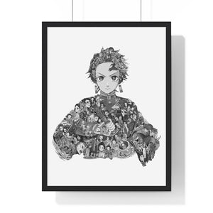 TANRJIO BLACK & WHITE FRAMED POSTER TANRJIO BLACK & WHITE FRAMED POSTER