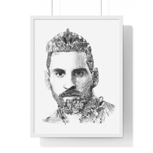 MESSI BLACK & WHITE FRAMED POSTER MESSI BLACK & WHITE FRAMED POSTER