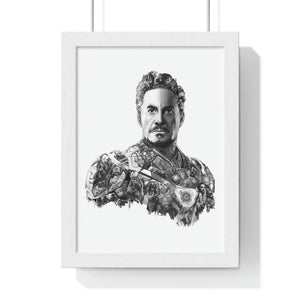 IRON MAN BLACK & WHITE FRAMED POSTER IRON MAN BLACK & WHITE FRAMED POSTER