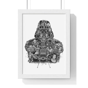 DARTH VADER BLACK & WHITE FRAMED POSTER DARTH VADER BLACK & WHITE FRAMED POSTER